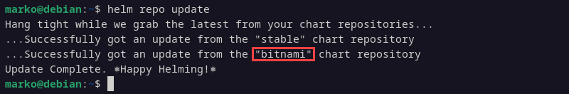 Updating Helm repositories.