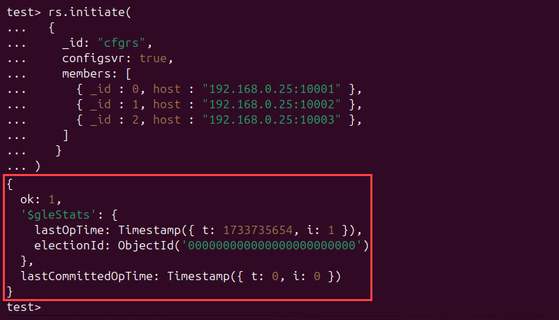 Initiating config servers in mongodb.