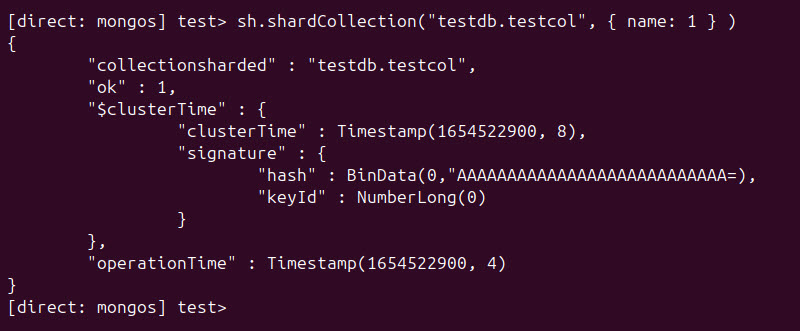 Range-based collection sharding in MongoDB.