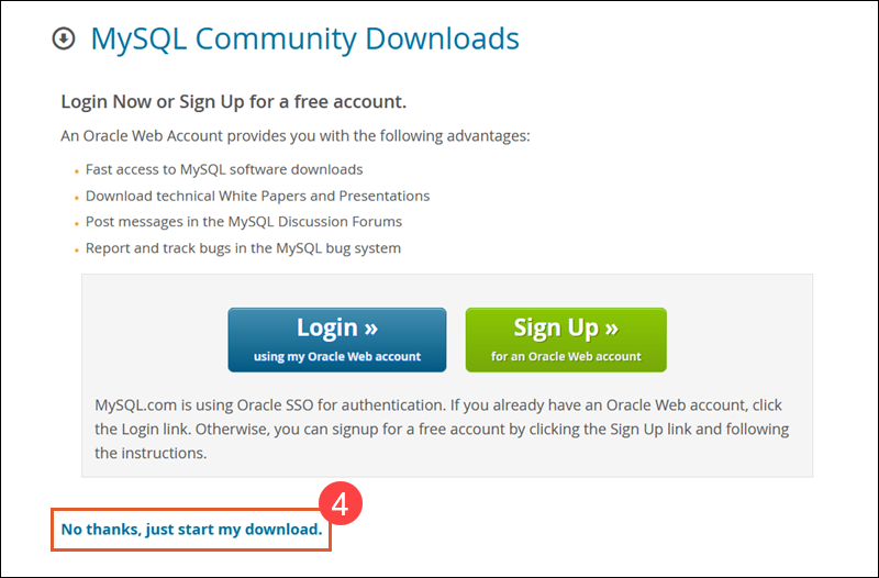 Start MySQL MSI Installer download.