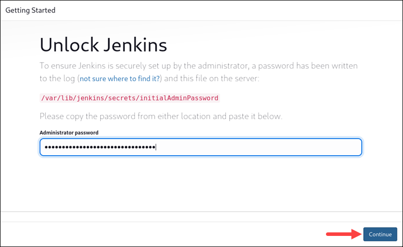 Unlock Jenkins with administrator password.