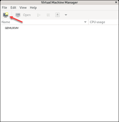 VM manager New button