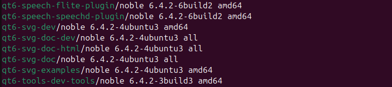 apt list terminal output