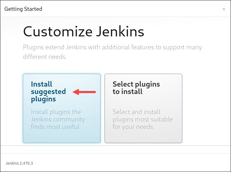 Installing suggested plugins for Jenkins.