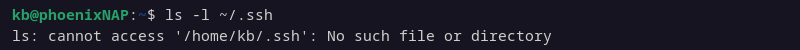 ls -l ~/.ssh no such file or directory terminal output