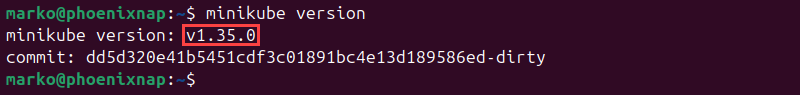Printing the Minikube version.