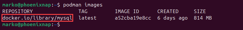 Listing existing images on Ubuntu.