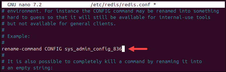 Renaming a dangerous command in Redis.