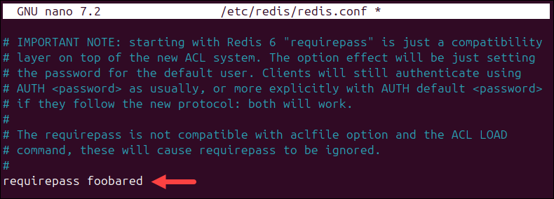 Configuring Redis password.