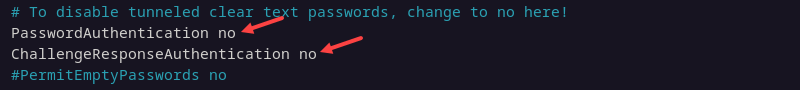 sshd_config disable password authentication