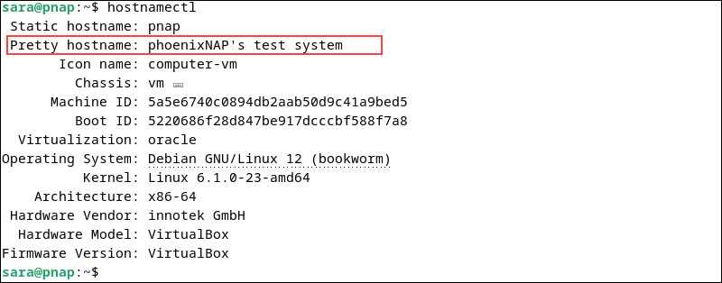 verify hostname change on debian