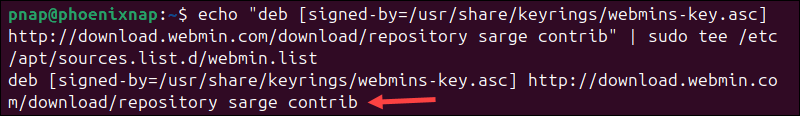 Add Webmin repository manually in Ubuntu.