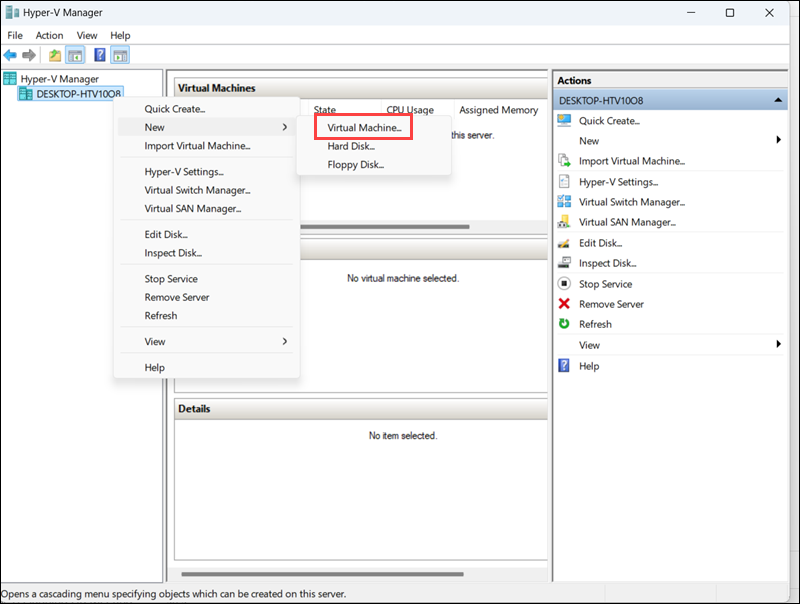 Click Virtual Machine