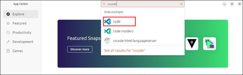 Search for VS Code