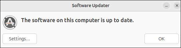 software updater software is up to date