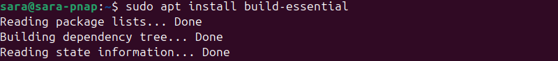 sudo apt install build-essential terminal output