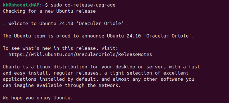 sudo do-release-upgrade ubuntu 24.10 oracular oriole