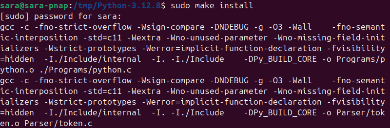 sudo make install terminal output