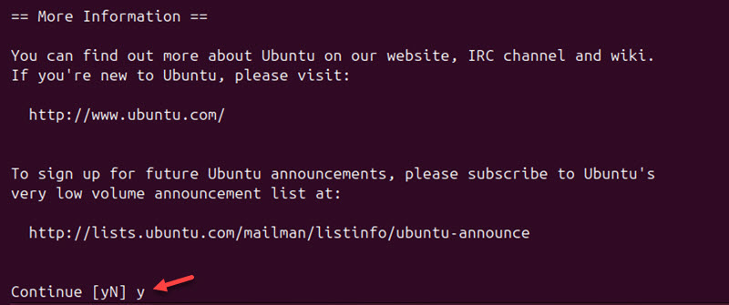 Ubuntu version upgrade yes