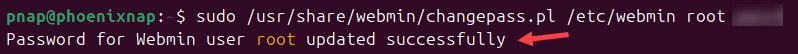 Change Webmin root password.