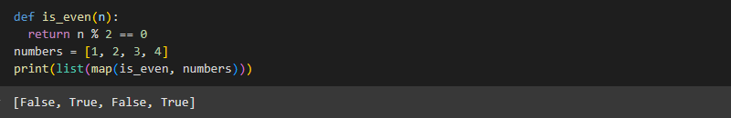 Even numbers check list Python output