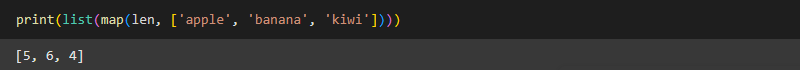 map() len example Python output