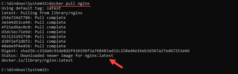 Pulling an image in Docker.