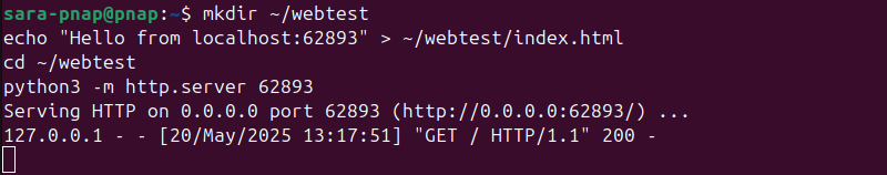 Creating a test page
