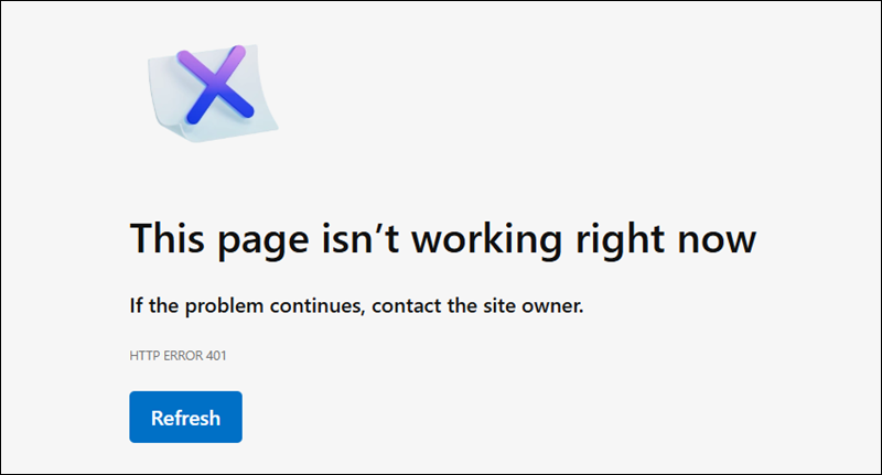 401 error in Microsoft Edge,