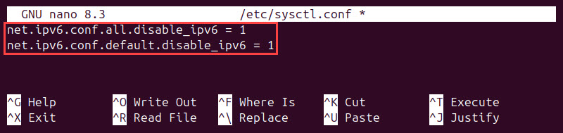 Editing the sysctl.conf file in Ubuntu.