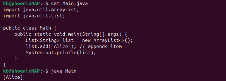 Java List Interface: Definition, Usage, Examples | phoenixNAP KB