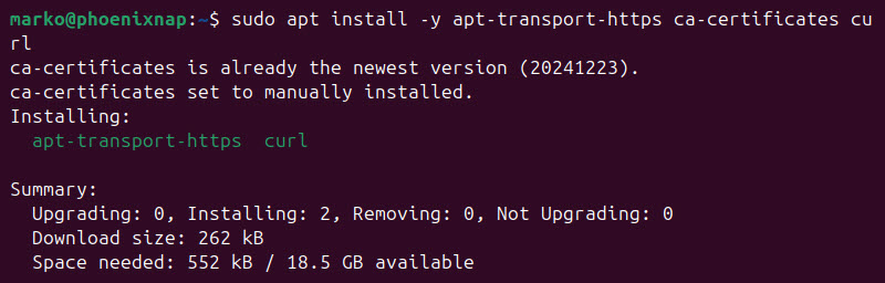 Installing kubectl dependencies in Ubuntu.