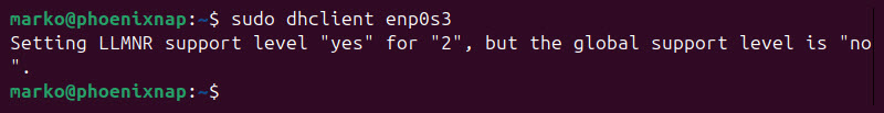 Renewing an IP address in Ubuntu.