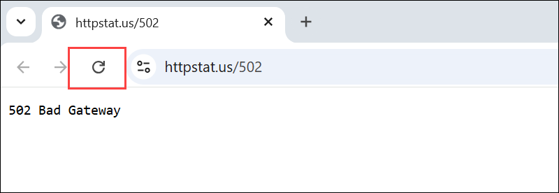 Error 502 troubleshooting: refresh the page.