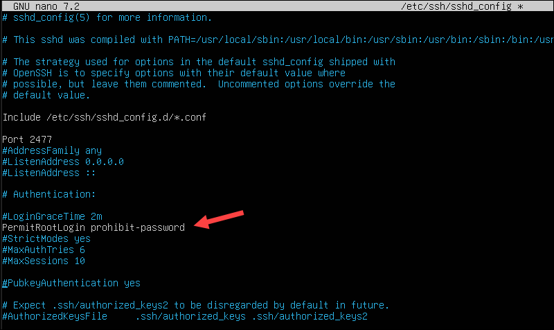 Change root login setting in Linux.