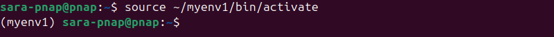source ~/myenv1/bin/activate terminal output