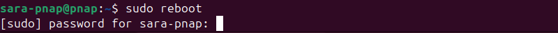 sudo reboot password prompt