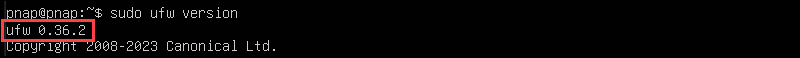Check UFW version in Ubuntu.