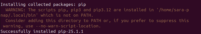warning message terminal output