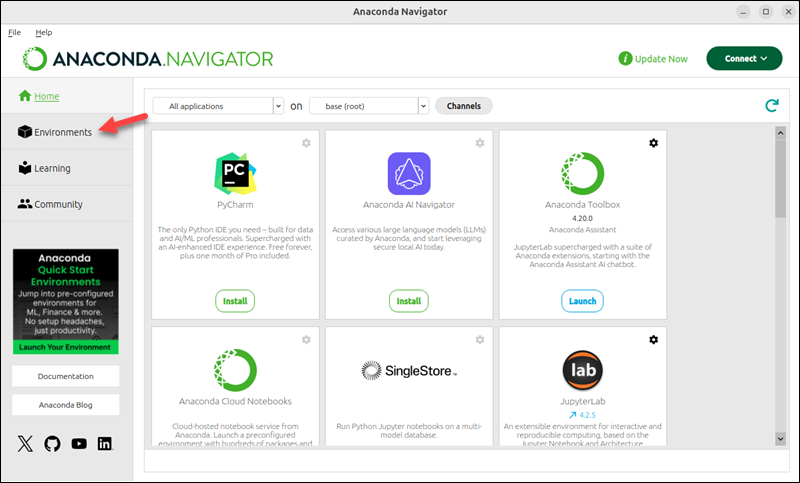 Anaconda Navigator Environments