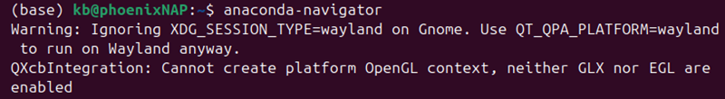 anaconda-navigator terminal output