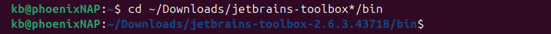 cd JetBrains Downloads /bin directory