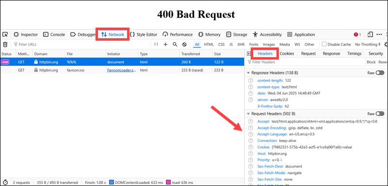 Check request headers in DevTools.