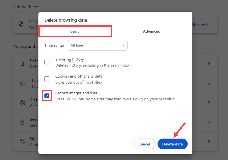 Clearing the cache in Chrome to fix the 404 error.