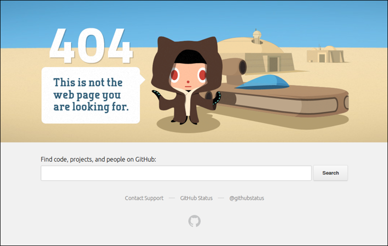 Example of 404 error page.
