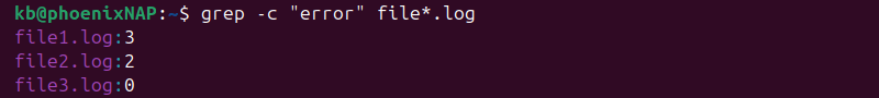 grep -c error multiple files wildcard