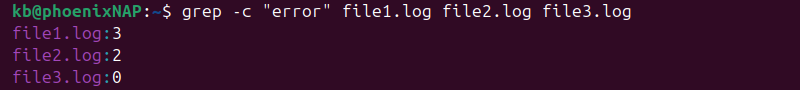 grep -c error multiple files