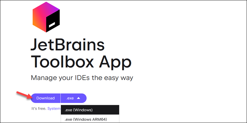 JetBrains Toolbox app .exe Windows download