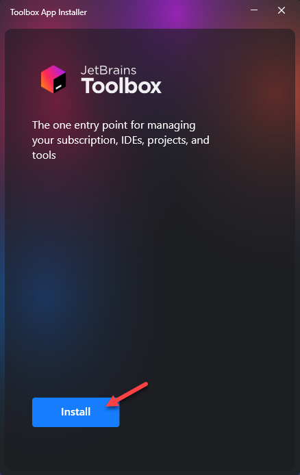 JetBrains Toolbox install button