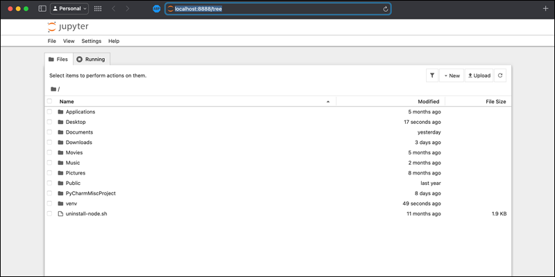 Jupyter Notebook browser Mac